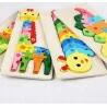 Puzzle drewniane krokodyl edukacyjne 11 elementów – układanka sensoryczna dla maluchów
