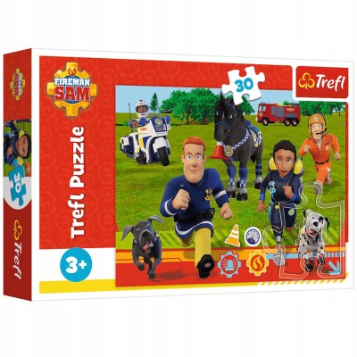Puzzle Strażak Sam 30 elementów – nauka przez zabawę | Trefl 18297 Puzzle Strażak Sam 30 elementów – nauka przez zabawę | Trefl 18297