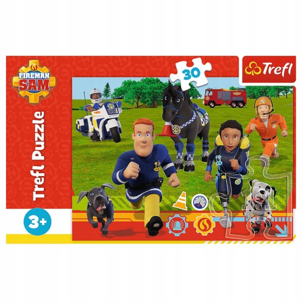 Puzzle edukacyjne Strażak Sam 30 elementów – Gotowi do pomocy Trefl 18297