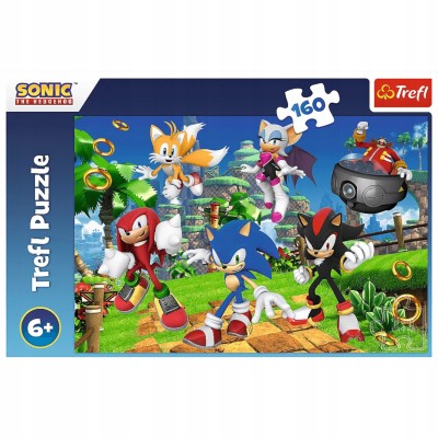 Puzzle Sonic i przyjaciele 160 elementów | Układanka edukacyjna Trefl 15421