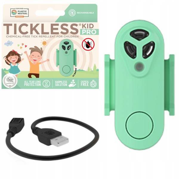 Tickless Kid PRO – ultradźwiękowa ochrona przed kleszczami bez chemii, ładowanie USB