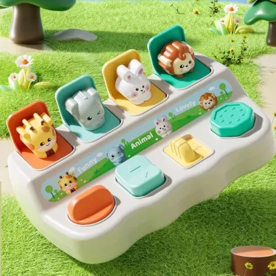 Interaktywna Zabawka Dla Niemowląt – Wyskakujące Zwierzątka Montessori