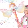 Magiczna różdżka do baniek mydlanych dla dzieci – ze światłami i efektem baniek | Zestaw z płynem