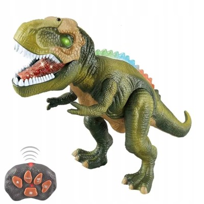 Zdalnie sterowany dinozaur Tyranozaur z pilotem i efektami – zabawka interaktywna dla dzieci 3+