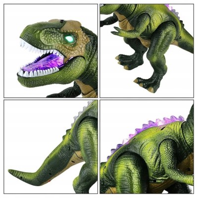 Zdalnie sterowany dinozaur Tyranozaur z pilotem i efektami – zabawka interaktywna dla dzieci 3+