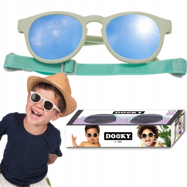 Okulary przeciwsłoneczne Dooky Hawaii Mint dla dzieci 6–36 miesięcy – polaryzacyjne, elastyczne, UV400