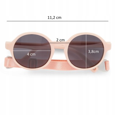 Okulary przeciwsłoneczne Dooky Fiji Pink 6–36M UV400, polaryzacja, elastyczne, pasek, etui