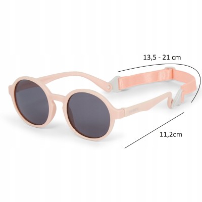 Okulary przeciwsłoneczne Dooky Fiji Pink 6–36M UV400, polaryzacja, elastyczne, pasek, etui