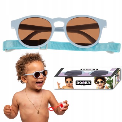 Dooky Aruba Blue – okulary dziecięce 6–36 miesięcy, niezniszczalne, UV400, polaryzacja, na lato i plażę