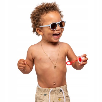 Dooky Aruba Blue – okulary dziecięce 6–36 miesięcy, niezniszczalne, UV400, polaryzacja, na lato i plażę