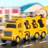 Zestaw laweta z 4 pojazdami budowlanymi – dźwięki, światła, plac budowy w domu i ogrodzie