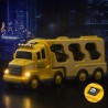 Zestaw laweta z 4 pojazdami budowlanymi – dźwięki, światła, plac budowy w domu i ogrodzie
