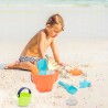 Zestaw do piasku z wiaderkiem, konewką i foremkami morskimi – kreatywna zabawa na plaży, w ogrodzie i piaskownicy