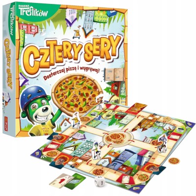 Cztery Sery z Rodziną Treflików – planszowa gra rodzinna o dostarczaniu pizzy Trefl 02282