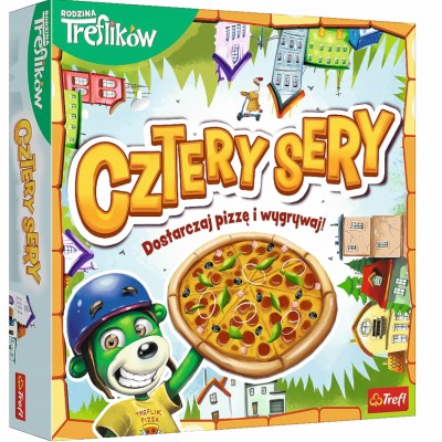 Cztery Sery z Rodziną Treflików – planszowa gra rodzinna o dostarczaniu pizzy Trefl 02282