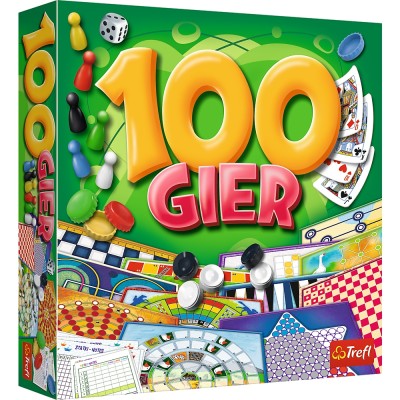 100 Gier – Duży zestaw planszówek, kart i gier zręcznościowych dla całej rodziny | Trefl 02117