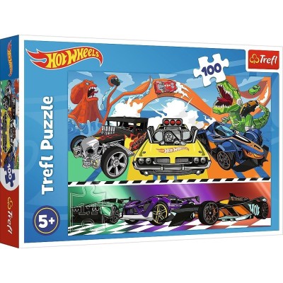 Puzzle 100 elementów Hot Wheels – idealne dla dzieci 5+ | Trefl 16466