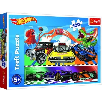 Puzzle 100 elementów Hot Wheels – idealne dla dzieci 5+ | Trefl 16466