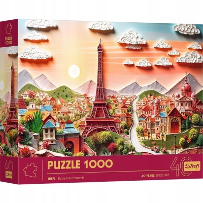 Puzzle z efektem 3D 1000 elementów 40-lecie Paryż Trefl 40044 Puzzle z efektem 3D 1000 elementów 40-lecie Paryż Trefl 40044