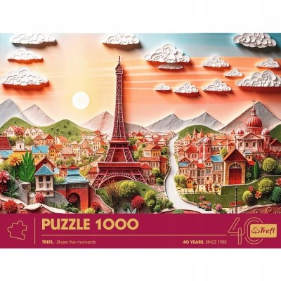 Puzzle z efektem 3D 1000 elementów 40-lecie Paryż Trefl 40044 Puzzle z efektem 3D 1000 elementów 40-lecie Paryż Trefl 40044