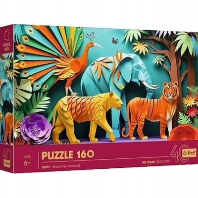 Puzzle z efektem 3D 160 el. 40-lecie Dżungla Trefl 40051 Puzzle z efektem 3D 160 el. 40-lecie Dżungla Trefl 40051