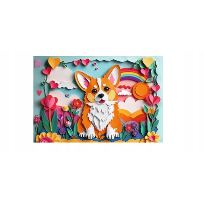 Puzzle z efektem 3D 160 el. 40-lecie Piesek Corgi Trefl 40050 Puzzle z efektem 3D 160 el. 40-lecie Piesek Corgi Trefl 40050