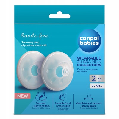 Canpol babies Kolektory mleka - muszle laktacyjne, 2 szt. do 50ml 1/700 Canpol babies Kolektory mleka - muszle laktacyjne, 2 szt. do 50ml 1/700