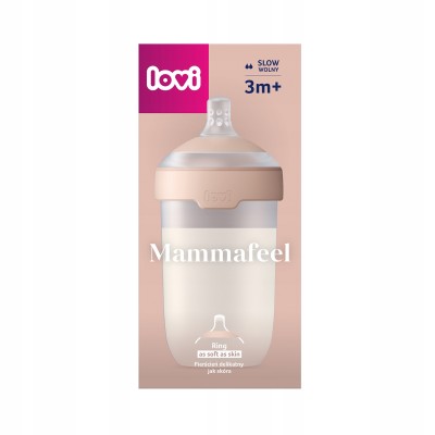 Butelka do karmienia LOVI Mammafeel 250 ml ze smoczkiem dynamicznym 21/596 3m+ Butelka do karmienia LOVI Mammafeel 250 ml ze smoczkiem dynamicznym 21/596 3m+