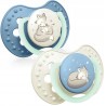 Smoczek silikonowy dynamiczny LOVI 6-18m 2 szt. Night&Day Boy 22/915