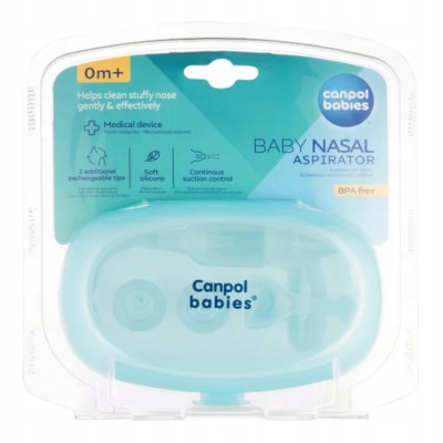 Aspirator do nosa Canpol babies dla niemowląt + etui i 2 końcówki 5/119med Aspirator do nosa Canpol babies dla niemowląt + etui i 2 końcówki 5/119med