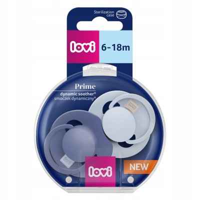 Smoczek silikonowy dynamiczny LOVI Prime 6-18m 2 szt Baby Blue/Blue 34/418 Smoczek silikonowy dynamiczny LOVI Prime 6-18m 2 szt Baby Blue/Blue 34/418