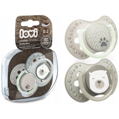 Smoczek silikonowy dynamiczny LOVI 0-2 m 2 szt. Buddy Bear 22/862 Smoczek silikonowy dynamiczny LOVI 0-2 m 2 szt. Buddy Bear 22/862