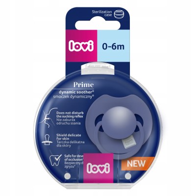 Smoczek silikonowy dynamiczny LOVI Prime 0-6m Blue 34/417 Smoczek silikonowy dynamiczny LOVI Prime 0-6m Blue 34/417