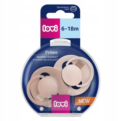 Smoczek silikonowy dynamiczny LOVI Prime 6-18m 2 szt Nude/Blush 34/406 Smoczek silikonowy dynamiczny LOVI Prime 6-18m 2 szt Nude/Blush 34/406