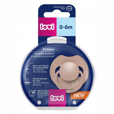 Smoczek silikonowy dynamiczny LOVI Prime 0-6m 1 szt Blush 34/405 Smoczek silikonowy dynamiczny LOVI Prime 0-6m 1 szt Blush 34/405