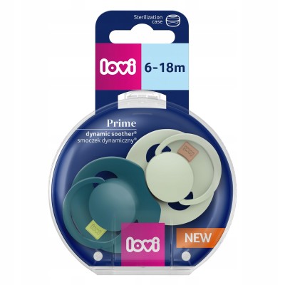 Smoczek silikonowy dynamiczny LOVI Prime 6-18m 2 szt Pistachio/Green 34/414 Smoczek silikonowy dynamiczny LOVI Prime 6-18m 2 szt Pistachio/Green 34/414