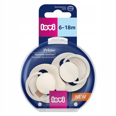 Smoczek silikonowy dynamiczny LOVI Prime 6-18m 2 szt Coconut/Ivory 34/402 Smoczek silikonowy dynamiczny LOVI Prime 6-18m 2 szt Coconut/Ivory 34/402