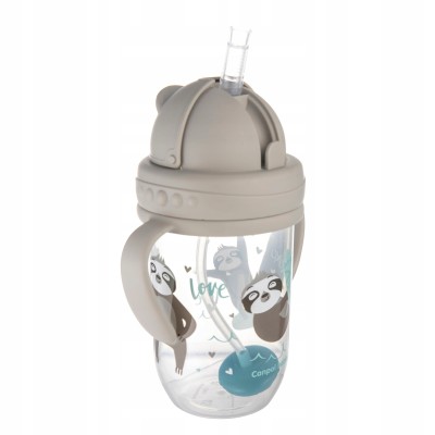 Kubek niekapek Canpol 270ml z rurką i odważnikiem 6m+ BPA FREE 56/606_grey Kubek niekapek Canpol 270ml z rurką i odważnikiem 6m+ BPA FREE 56/606_grey