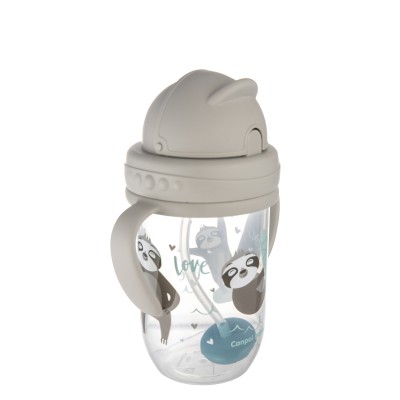Kubek niekapek Canpol 270ml z rurką i odważnikiem 6m+ BPA FREE 56/606_grey Kubek niekapek Canpol 270ml z rurką i odważnikiem 6m+ BPA FREE 56/606_grey