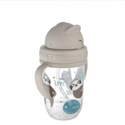 Kubek niekapek Canpol 270ml z rurką i odważnikiem 6m+ BPA FREE 56/606_grey Kubek niekapek Canpol 270ml z rurką i odważnikiem 6m+ BPA FREE 56/606_grey