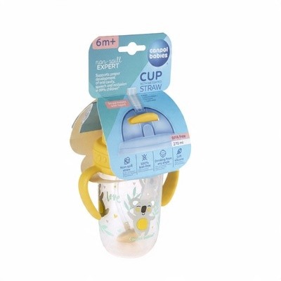 Kubek niekapek z rurką i odważnikiem Canpol babies 270 ml exotic 56/606_yel Kubek niekapek z rurką i odważnikiem Canpol babies 270 ml exotic 56/606_yel