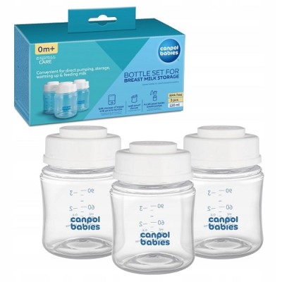 Canpol babies zestaw butelek do przechowywania pokarmu mleka 3x120ml 35/235 Canpol babies zestaw butelek do przechowywania pokarmu mleka 3x120ml 35/235