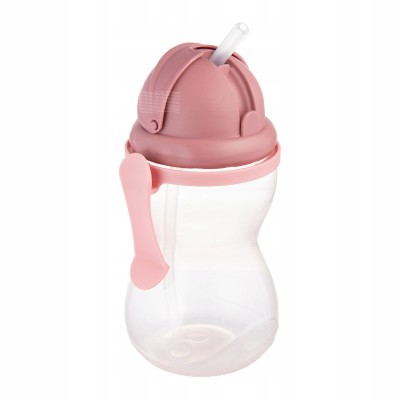 Canpol babies Bidon 370 ml różowy z rurką silikonową - szczelny i wygodny Canpol babies Bidon 370 ml różowy z rurką silikonową - szczelny i wygodny