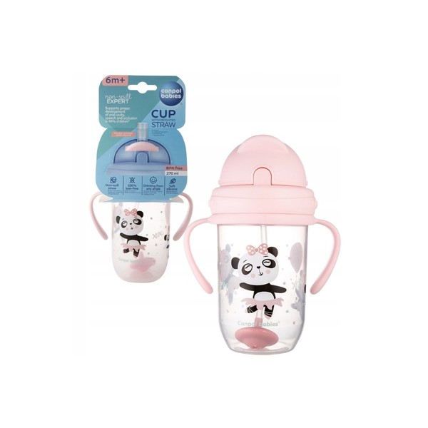 Kubek niekapek Canpol babies 270 ml z rurką i odważnikiem EXOTIC ANIMALS