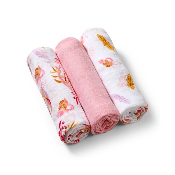 Naturalne pieluszki z włókien bambusa natural bamboo różowe Babyono 397/07