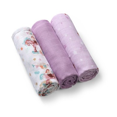 Pieluszki bambusowe 70x70 cm – 3 sztuki | Naturalne, delikatne i hipoalergiczne dla niemowląt