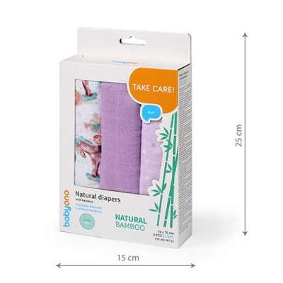 Pieluszki bambusowe 70x70 cm – 3 sztuki | Naturalne, delikatne i hipoalergiczne dla niemowląt
