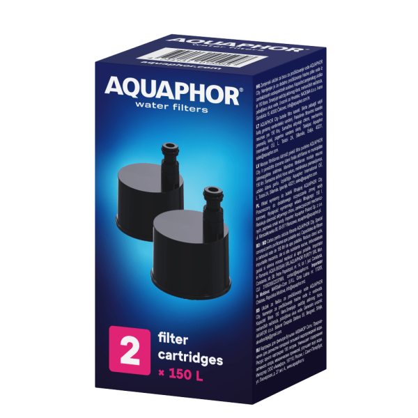 Wkłady filtrujące do butelki AQUAPHOR City – zestaw 2 szt., 150L x 2, usuwa chlor i metale ciężkie