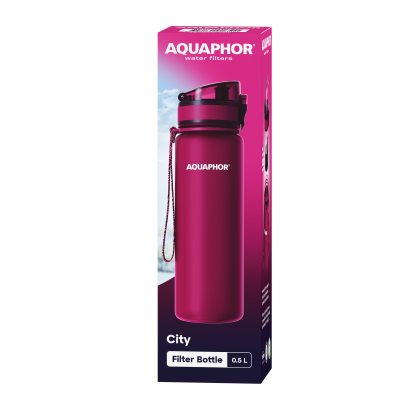 Bidon filtrujący wodę dla dzieci i rodziców AQUAPHOR 0,5 l – bez BPA, do szkoły i podróży
