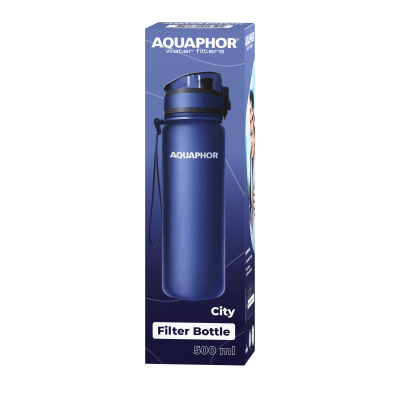 Bidon filtrujący wodę dla dzieci i rodziców AQUAPHOR 0,5 l – bez BPA, do szkoły i podróży